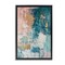 Stupell Industries Teal Green Gold Abstract Floater Framed Canvas Wall Art Design by Gina Kelly